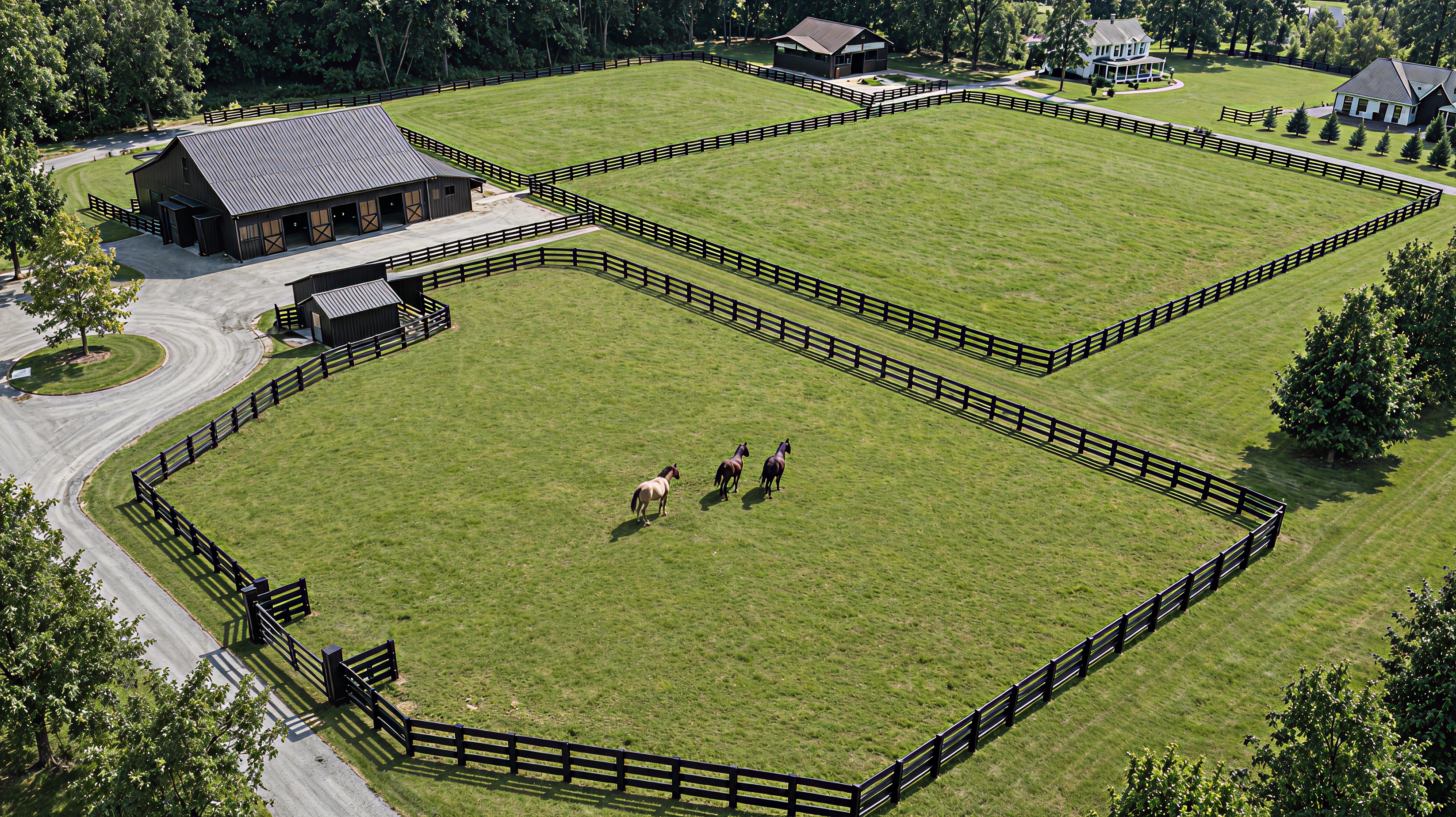 Horse fencing in a field